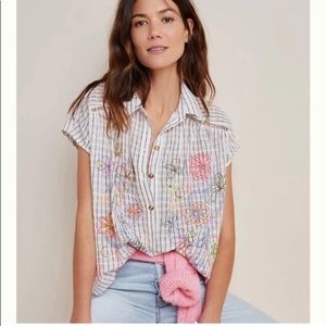 Anthropologie embroidered top